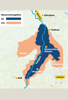 Karte Wasserschutzgebiet Mangfalltal alt und neu